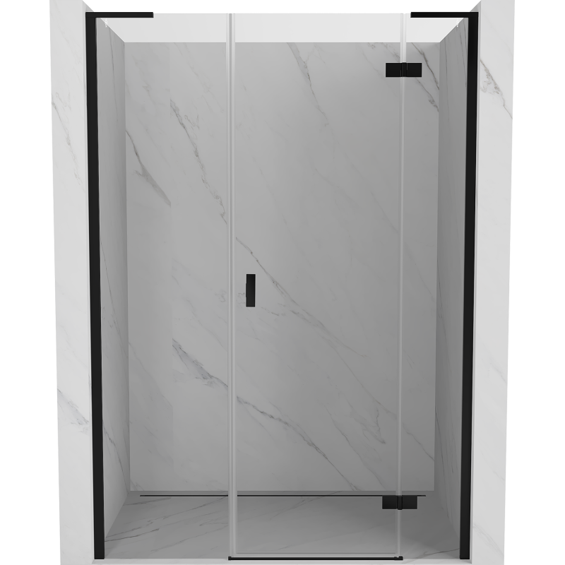 Mexen Mist-H L Duschabtrennung Rechts Anschlag 125 cm, transparent, schwarz - 8A5L-125-001-70-00-P