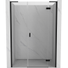Mexen Mist-H L Duschwandtür, rechts öffnend, 135 cm, transparent, schwarz - 8A5L-135-001-70-00-P