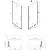 Mexen Mist-F faltbare Duschkabinentür links 80 cm, schwarzer Rahmen, schwarz - 8A6-080-000-70-70-L
