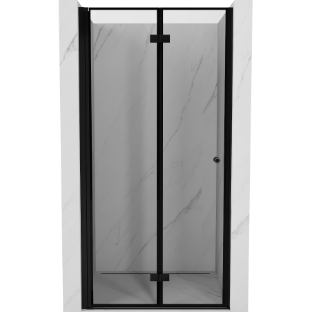 Mexen Mist-F Falttür für Dusche links 90 cm, schwarzer Rahmen, schwarz - 8A6-090-000-70-70-L