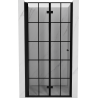 Mexen Mist-F faltbare Duschwandtür links 60 cm, schwarzes Gitter, schwarz - 8A6-060-000-70-77-L