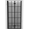 Mexen Mist-F linke klappbare Duschabtrennung 60 cm, schwarzes Gitter, schwarz - 8A6-060-000-70-77-L