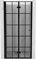 Mexen Mist-F faltbare Duschwand links 100 cm, schwarzes Gitter, schwarz - 8A6-100-000-70-77-L