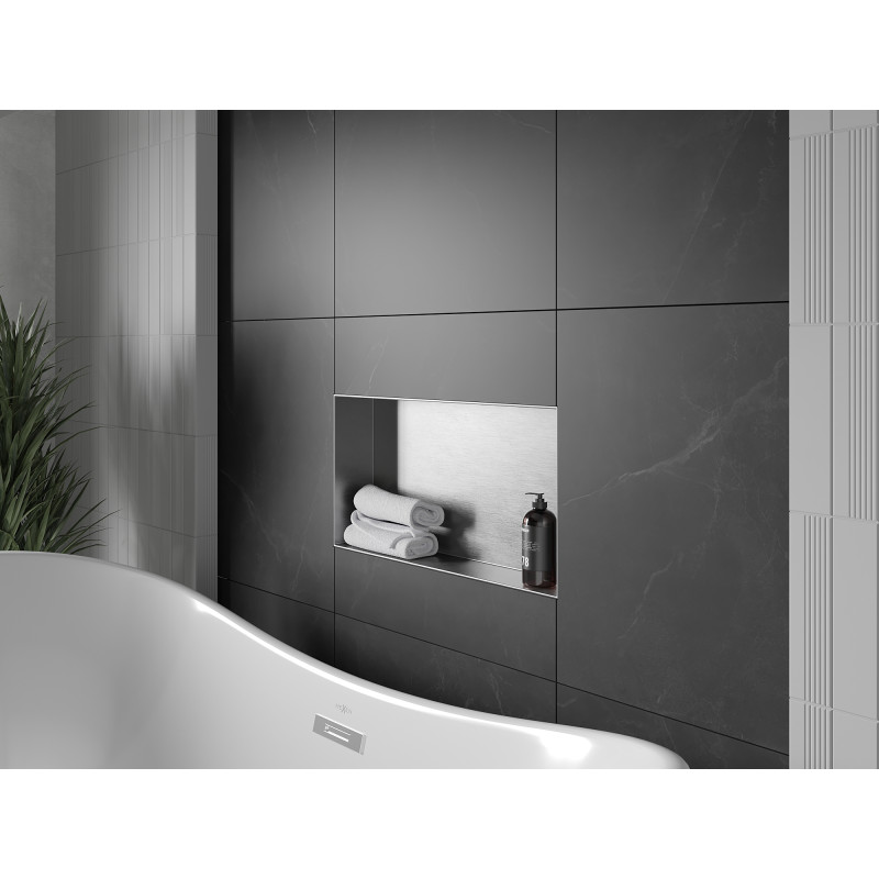 Mexen X-Wall-NR Nischenregal ohne Flansch 60 x 30 cm, Inox - 1911603010