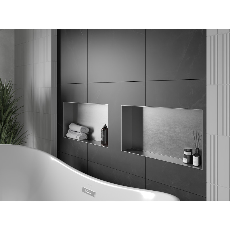 Mexen X-Wall-NR Nischenregal ohne Flansch 60 x 30 cm, Inox - 1911603010