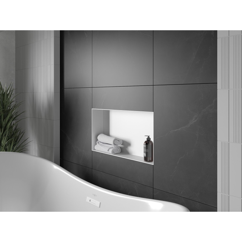 Mexen X-Wall-NR Einbauregal ohne Blende 60 x 30 cm, weiß - 1921603010