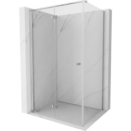 Mexen Mist-F klappbare Duschkabine links 115 x 80 cm, transparent, Chrom - 8A6T-115-080-01-00-L