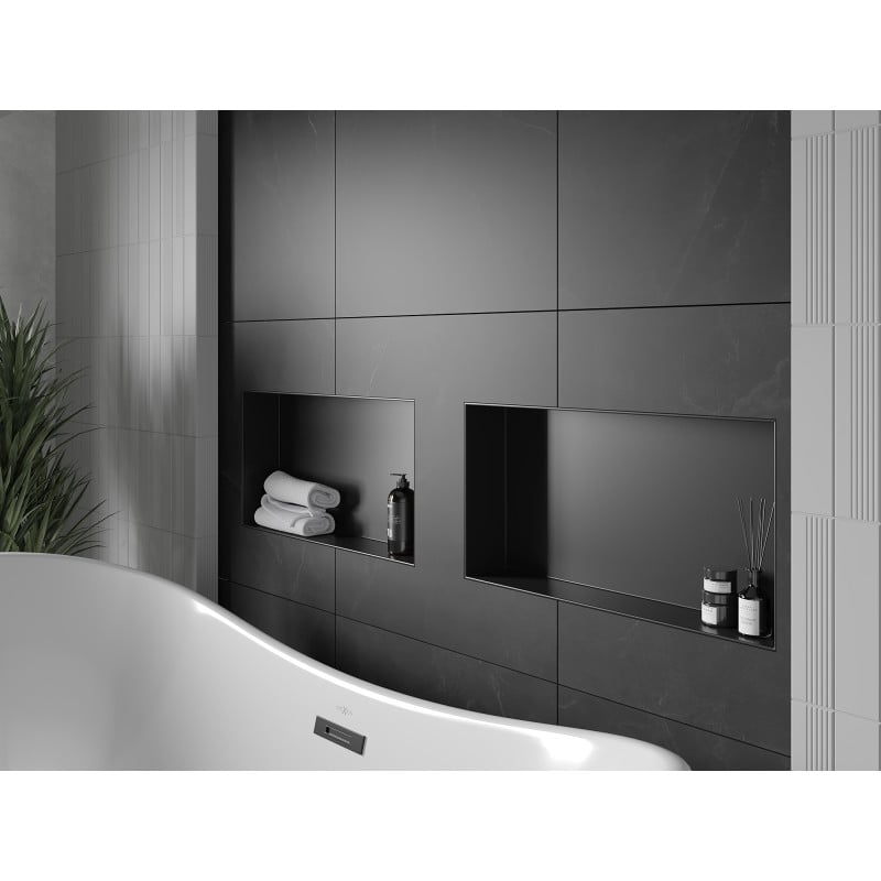 Mexen X-Wall-NR Einbauablage ohne Flansch 60 x 30 cm, schwarz - 1971603010