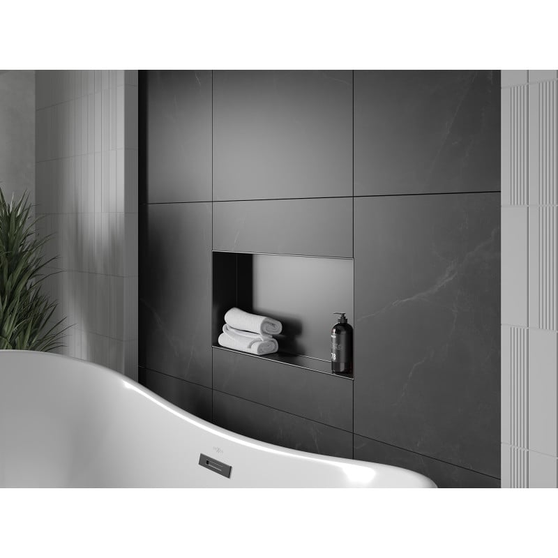 Mexen X-Wall-NR Einbauablage ohne Flansch 60 x 30 cm, schwarz - 1971603010