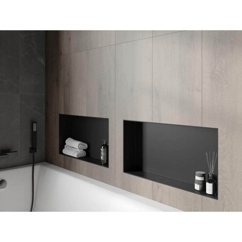 Mexen X-Wall-NR Einbauablage ohne Flansch 60 x 30 cm, schwarz - 1971603010