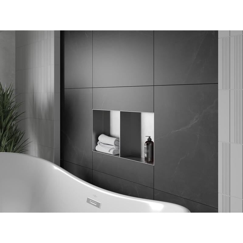 Mexen X-Wall-NR Wandnische ohne Rand mit Ablage 60 x 30 cm, Inox - 1911603010S