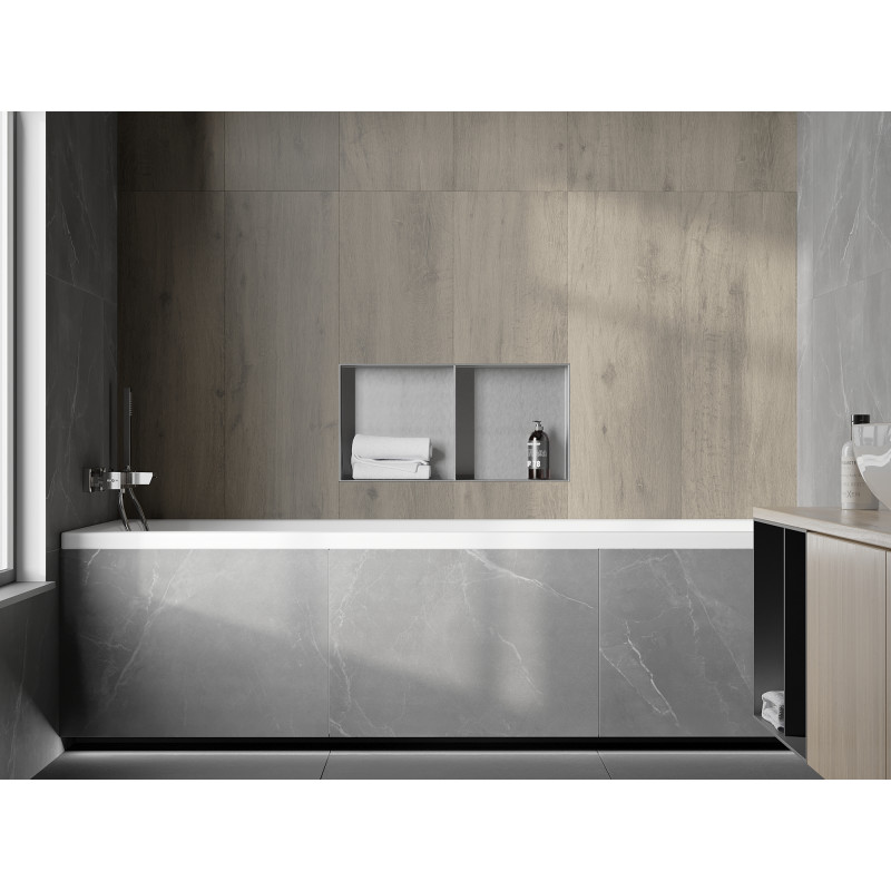 Mexen X-Wall-NR Nischenregal ohne Flansch mit Regal 60 x 30 cm, Inox - 1911603010S