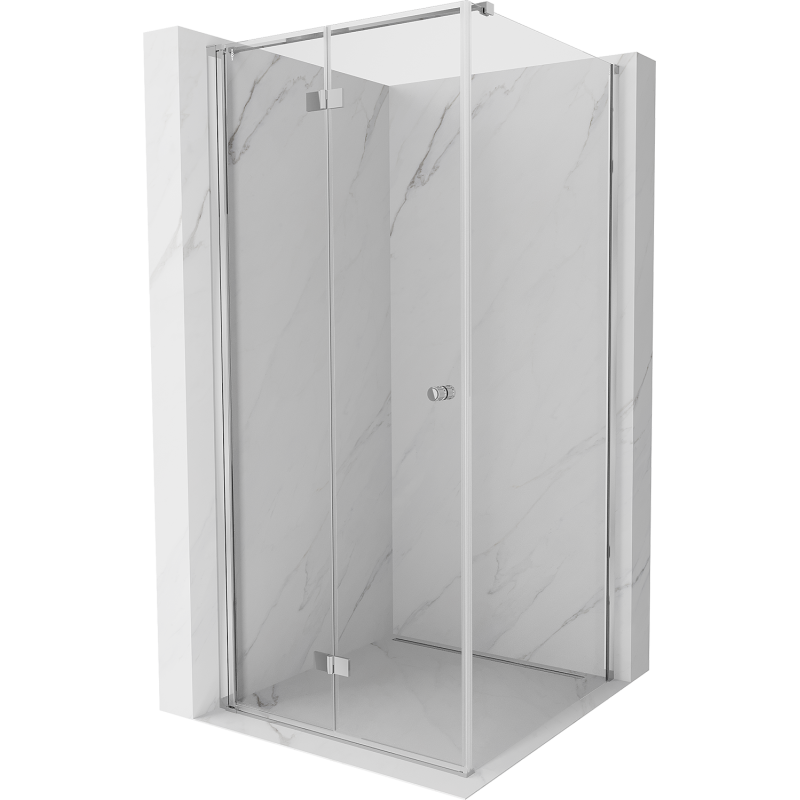 Mexen Mist-F faltbare Duschkabine links 120 x 120 cm, transparent, Chrom - 8A6T-120-120-01-00-L