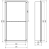 Mexen X-Wall-NR Nischenregal ohne Rahmen mit Regal 60 x 30 cm, schwarz - 1971603010S