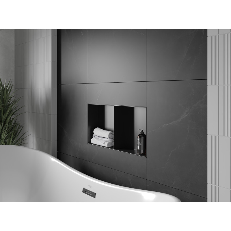 Mexen X-Wall-NR Nischenregal ohne Rahmen mit Regal 60 x 30 cm, schwarz - 1971603010S