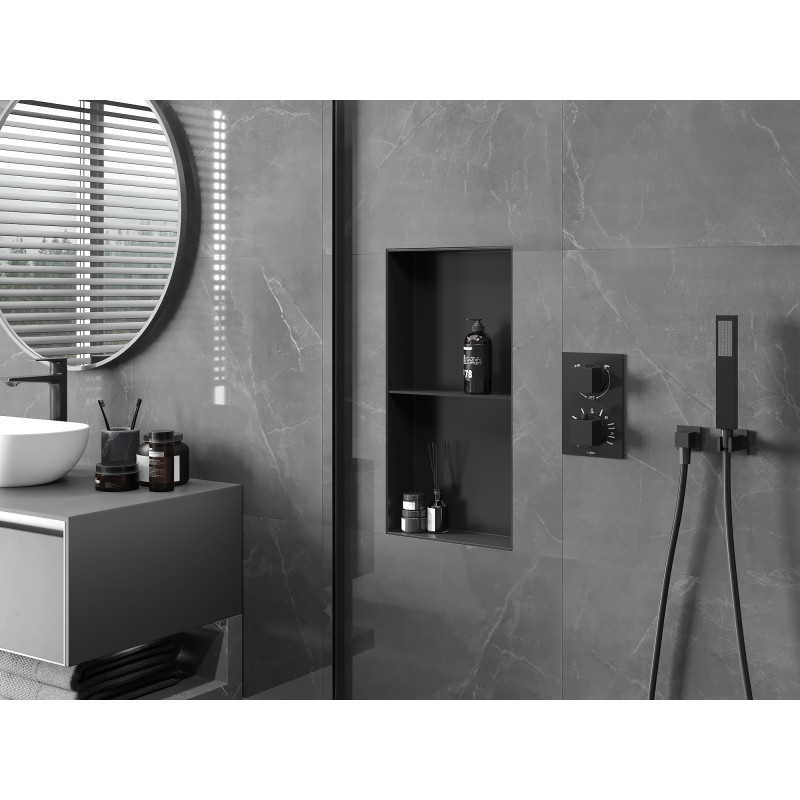 Mexen X-Wall-NR Nischenregal ohne Rahmen mit Regal 60 x 30 cm, schwarz - 1971603010S