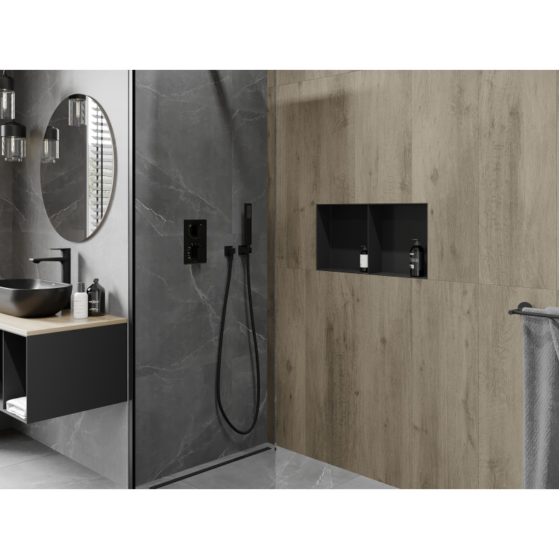 Mexen X-Wall-NR Nischenregal ohne Rahmen mit Regal 60 x 30 cm, schwarz - 1971603010S