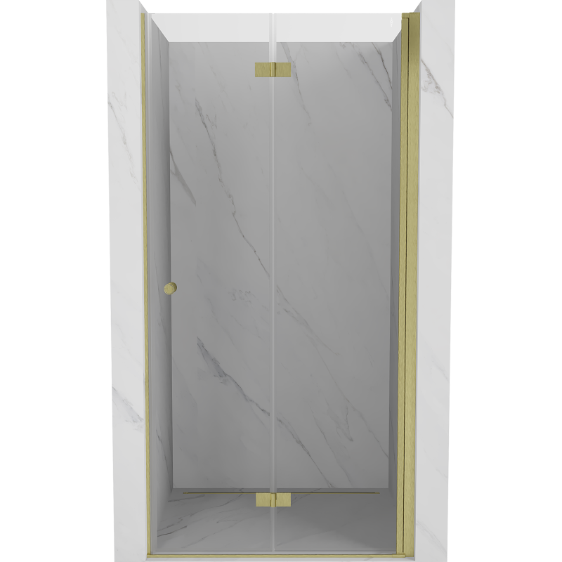 Mexen Mist-F faltbare Duschkabinentür rechts 95 cm, transparent, gebürstetes Gold - 8A6-095-000-55-00-P