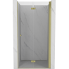 Mexen Mist-F faltbare Duschabtrennung rechts 120 cm, transparent, gebürstetes Gold - 8A6-120-000-55-00-P