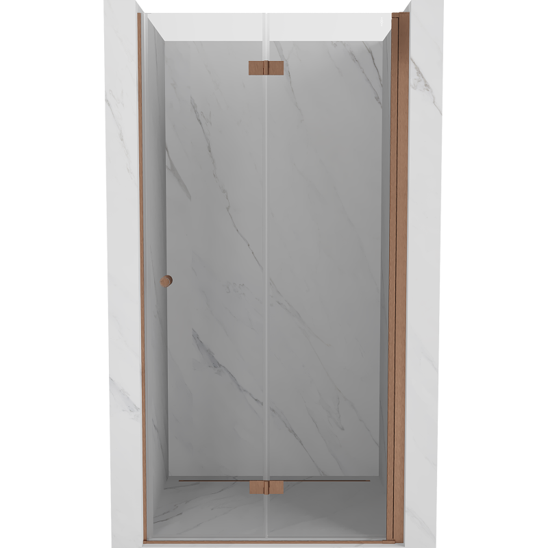 Mexen Mist-F Faltbare Duschwand rechts 100 cm, transparent, gebürstetes Kupfer - 8A6-100-000-65-00-P