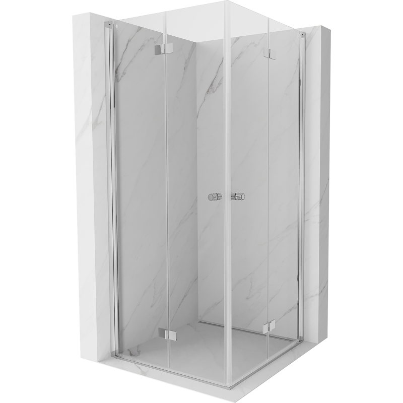 Mexen Mist-F Duo faltbare Duschkabine 80 x 80 cm, transparent, Chrom - 8A6-080L-080P-01-00