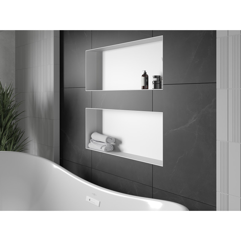 Mexen X-Wall-NR Nischenregal ohne Flansch 75 x 30 cm, weiß - 1921753010