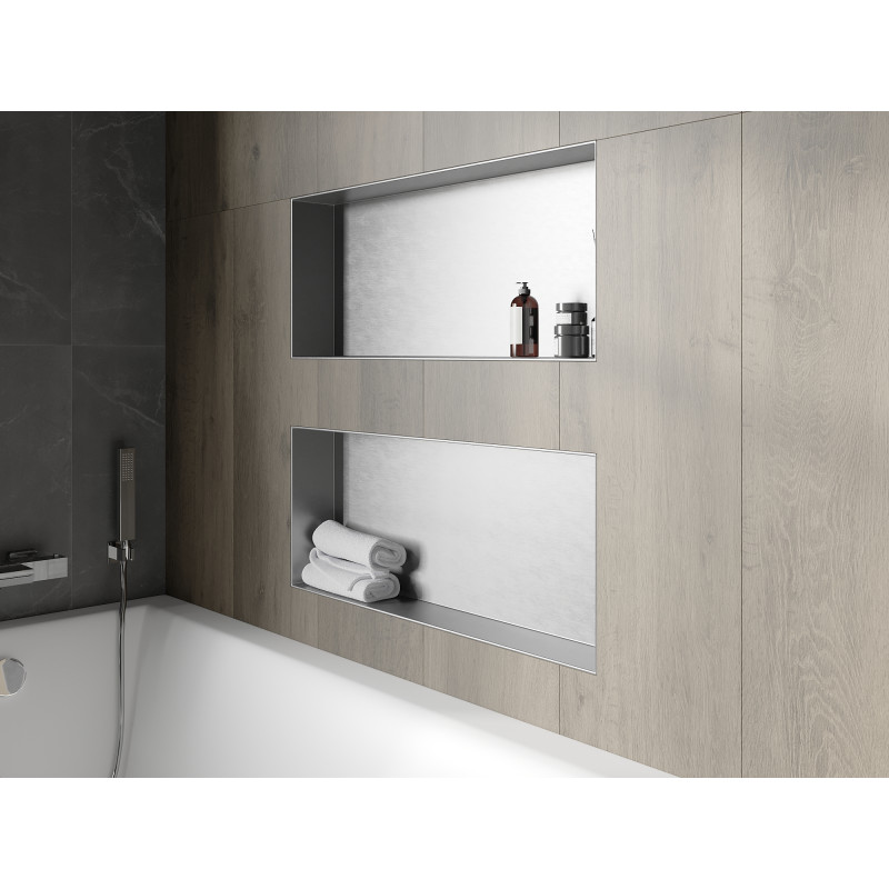 Mexen X-Wall-NR Nischenregal ohne Flansch 75 x 30 cm, Inox - 1911753010