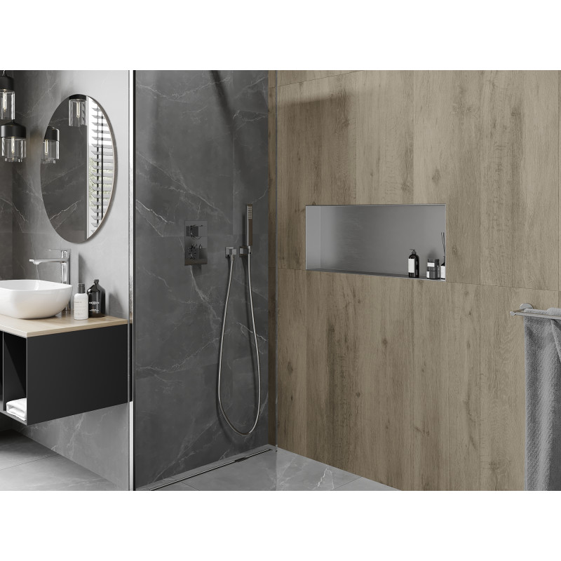 Mexen X-Wall-NR Nischenregal ohne Flansch 75 x 30 cm, Inox - 1911753010