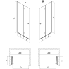 Mexen Mist-F faltbare Duschabtrennung rechts 100 cm, schwarzer Rahmen, schwarz - 8A6-100-000-70-70-P