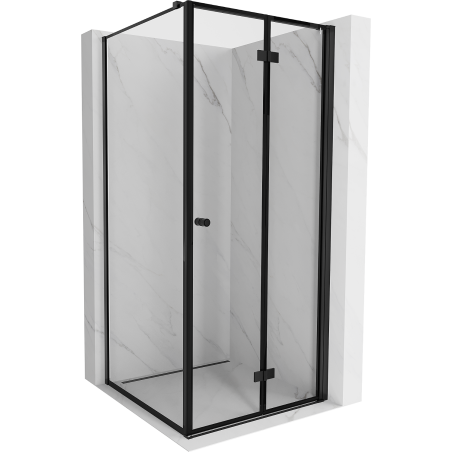 Mexen Mist-F Duschkabine klappbar rechts 70 x 70 cm, schwarzer Rahmen, schwarz - 8A6T-070-070-70-70-P