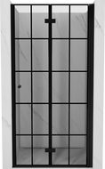 Mexen Mist-F faltbare Duschabtrennung rechts 60 cm, schwarzes Gitter, Schwarz - 8A6-060-000-70-77-P