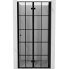 Mexen Mist-F Duschfaltür rechts 80 cm, schwarzes Gitter, schwarz - 8A6-080-000-70-77-P
