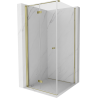 Mexen Mist-F klappbare Duschkabine links 95 x 95 cm, transparent, gold - 8A6T-095-095-50-00-L