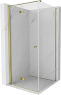 Mexen Mist-F klappbare Duschkabine links 95 x 95 cm, transparent, gold - 8A6T-095-095-50-00-L