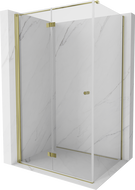 Mexen Mist-F klappbare Duschkabine links 90 x 70 cm, transparent, gold - 8A6T-090-070-50-00-L