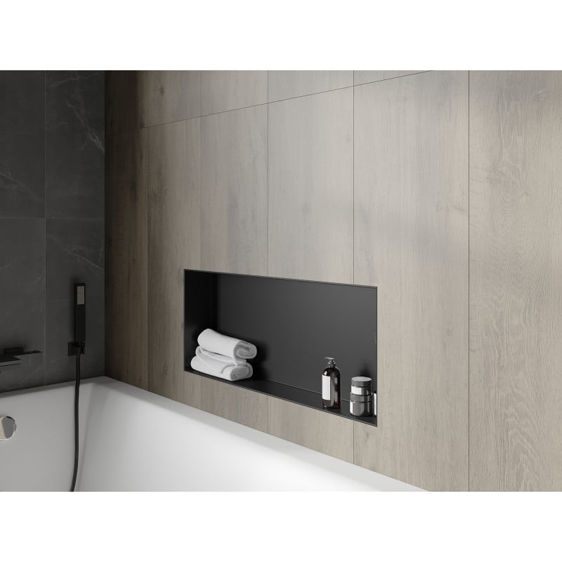 Mexen X-Wall-NR Nischenregal ohne Flansch 75 x 30 cm, schwarz - 1971753010