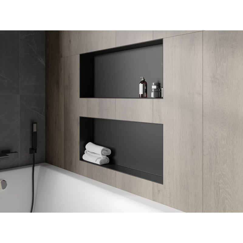 Mexen X-Wall-NR Nischenregal ohne Flansch 75 x 30 cm, schwarz - 1971753010