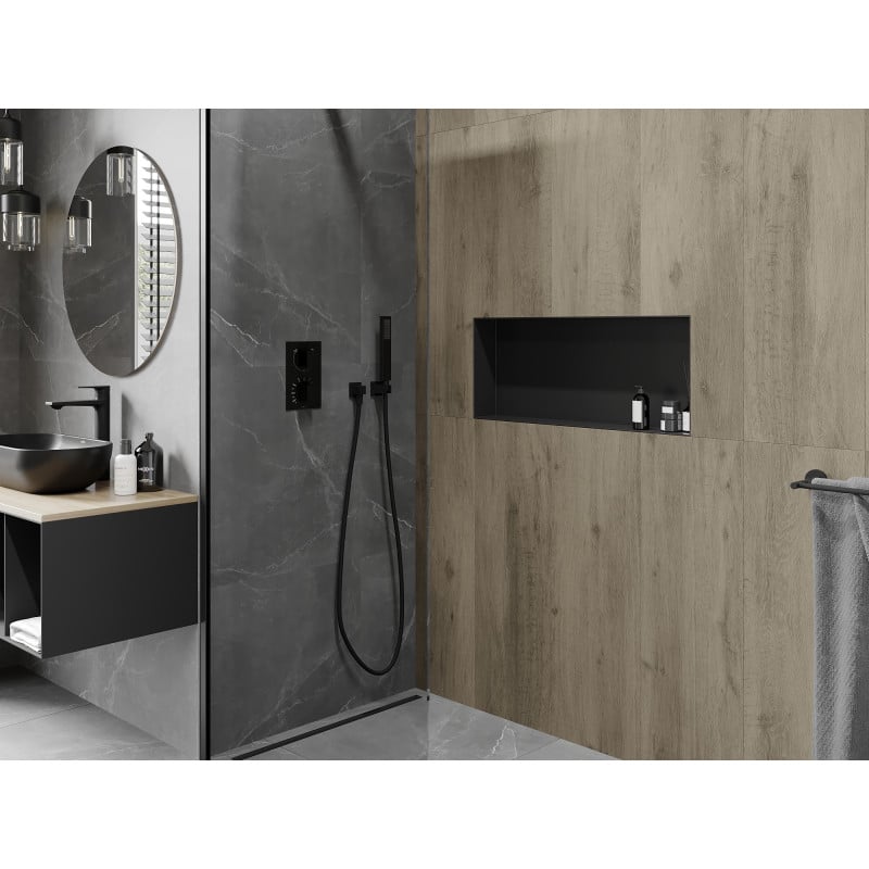 Mexen X-Wall-NR Nischenregal ohne Flansch 75 x 30 cm, schwarz - 1971753010