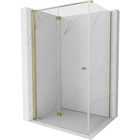 Mexen Mist-F Duschkabine klappbar links 85 x 110 cm, transparent, gold - 8A6T-085-110-50-00-L