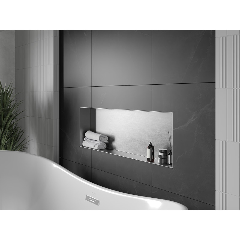 Mexen X-Wall-NR Regaleinsatz ohne Flansch 90 x 30 cm, Inox - 1911903010
