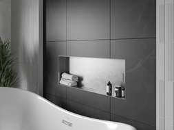 Mexen X-Wall-NR Nischenregal ohne Blende 90 x 30 cm, Inox - 1911903010