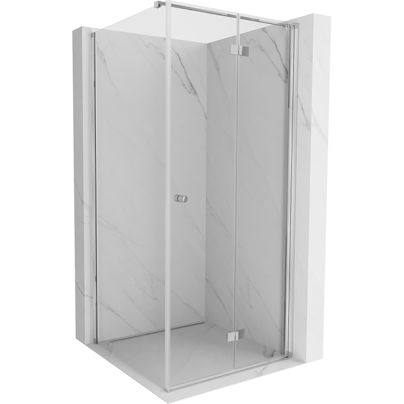 Mexen Mist-F faltbare Duschkabine rechts 75 x 75 cm, transparent, Chrom - 8A6T-075-075-01-00-P