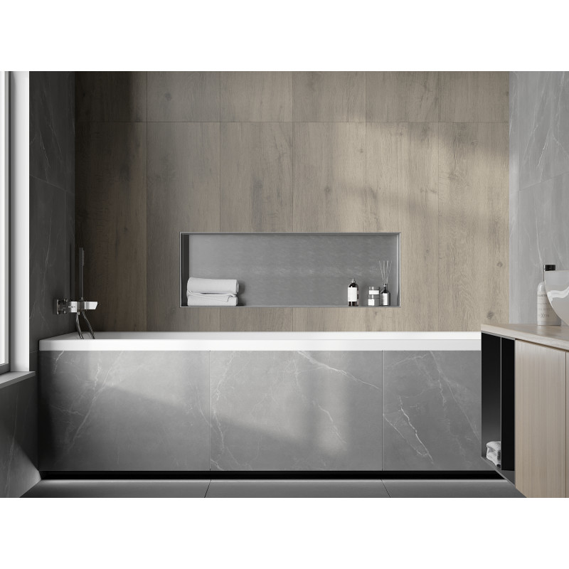 Mexen X-Wall-NR Einbauwandregal ohne Flansch 90 x 30 cm, Inox - 1911903010