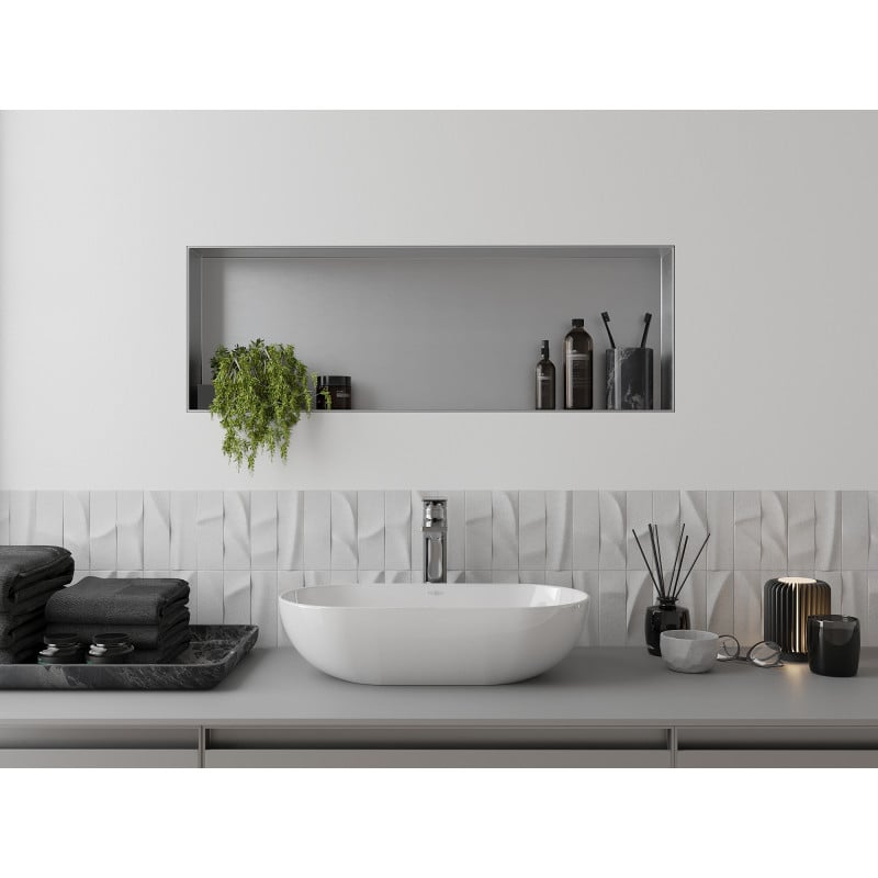 Mexen X-Wall-NR Regaleinsatz ohne Flansch 90 x 30 cm, Inox - 1911903010