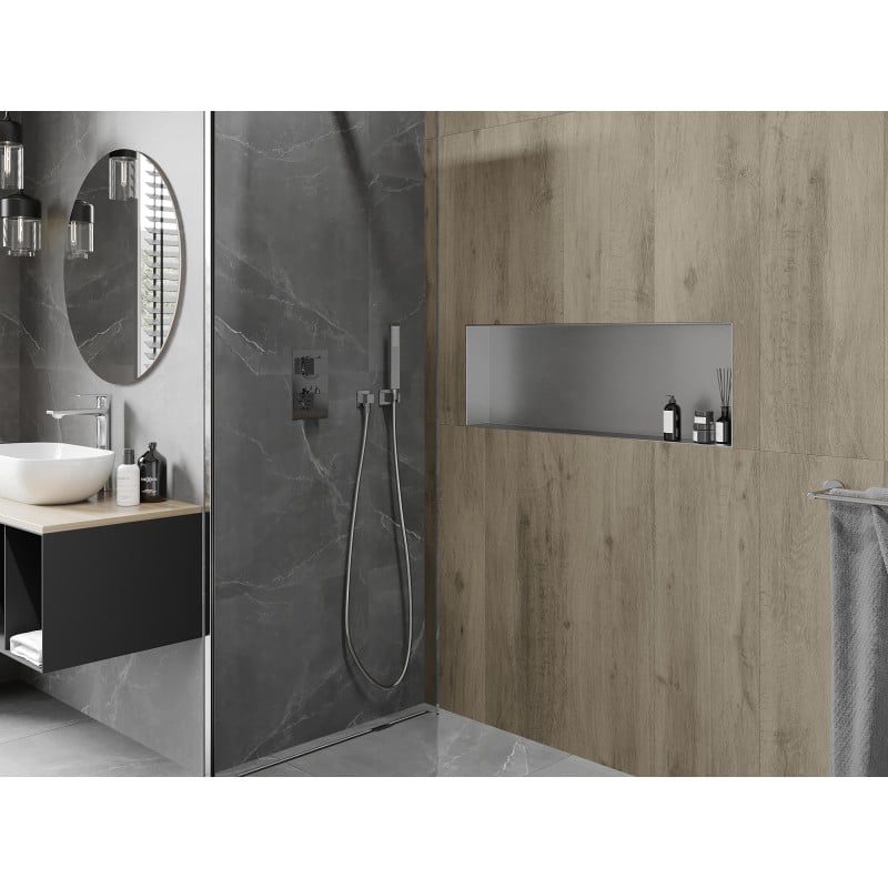 Mexen X-Wall-NR Regaleinsatz ohne Flansch 90 x 30 cm, Inox - 1911903010