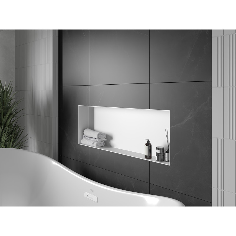 Mexen X-Wall-NR Wandnische ohne Flansch 90 x 30 cm, weiß - 1921903010
