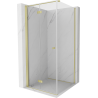 Mexen Mist-F faltbare Duschkabine links 80 x 80 cm, transparent, gebürstetes Gold - 8A6T-080-080-55-00-L