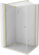 Mexen Mist-F Klappduschkabine links 85 x 80 cm, transparent, gold gebürstet - 8A6T-085-080-55-00-L