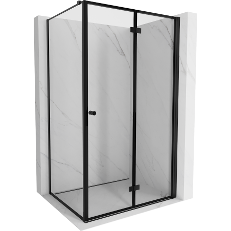 Mexen Mist-F Duschkabine klappbar rechts 90 x 75 cm, schwarzer Rahmen, schwarz - 8A6T-090-075-70-70-P