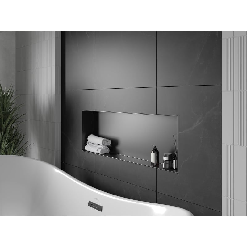 Mexen X-Wall-NR Nischenregal ohne Flansch 90 x 30 cm, schwarz - 1971903010